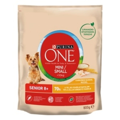 PURINA ONE MINI Senior csirkében gazdag száraz kutyaeledel (800g)