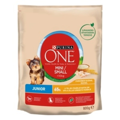 PURINA ONE Mini Junior csirkében gazdag száraz kutyaeledel (800g)