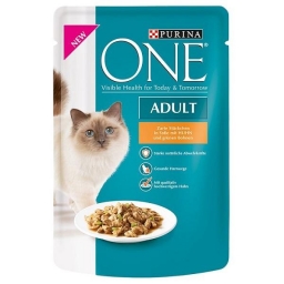 PURINA ONE Sterilcat nedves macskaeledel csirkével és zöldbabbal (4x85g)