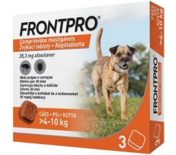 FRONTPRO Rágótabletta bolha és kullancs ellen (4-10kg)