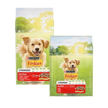 FRISKIES Active felnőtt kutyák számára marhával