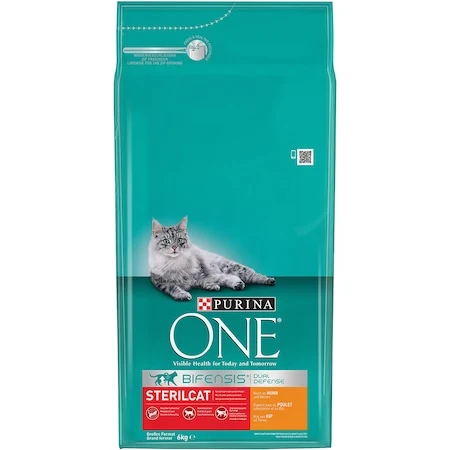 PURINA ONE Sterilcat Csirkében és búzában gazdag száraz macskaeledel (6kg)