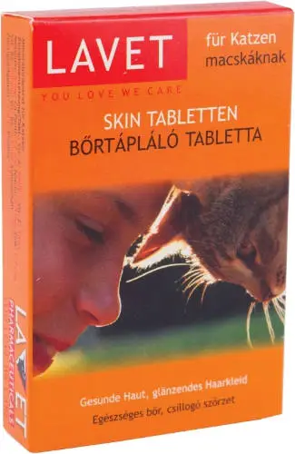 LAVET Skin bőrtápláló tabletta macskáknak (42,5g)