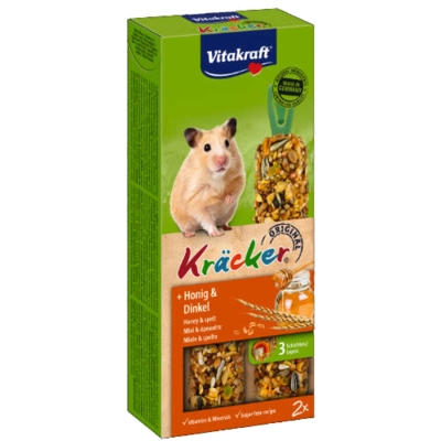 VITAKRAFT Kräcker méz és tönköly dupla rúd hörcsögöknek (2x56g)