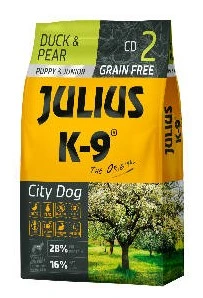 JULIUS K-9 City Dog Duck, Pear Puppy szárazeledel kölyökkutyáknak