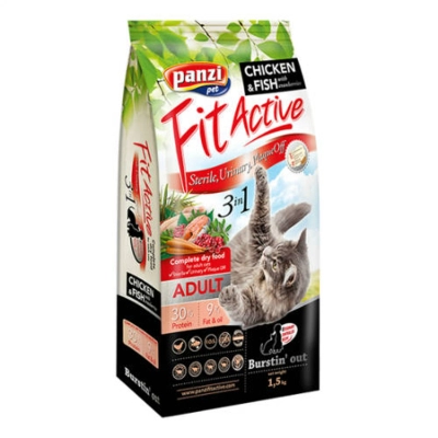 PANZI FitActive Cat 3in1 Adult (baromfi, hal) szárazeledel