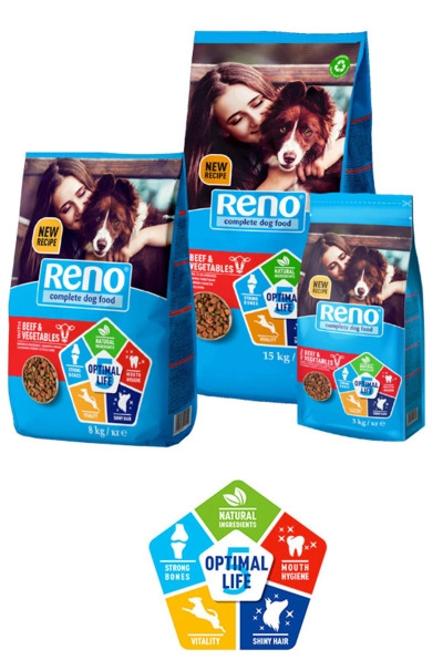 RENO száraz kutyaeledel marhával és zöldségekkel